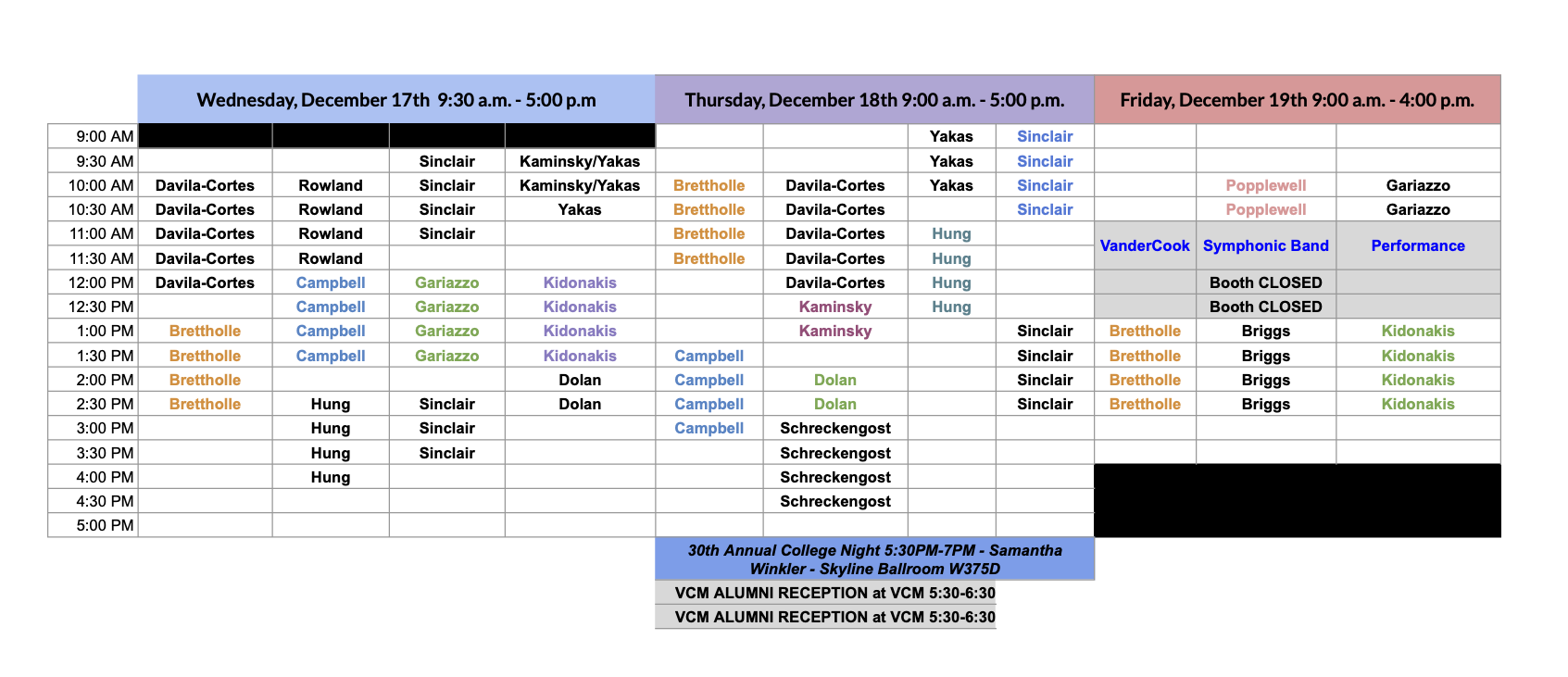 2025 Midwest Booth Info_Schedule - Faculty_Staff Sign Up - Google Sheets copy 2
